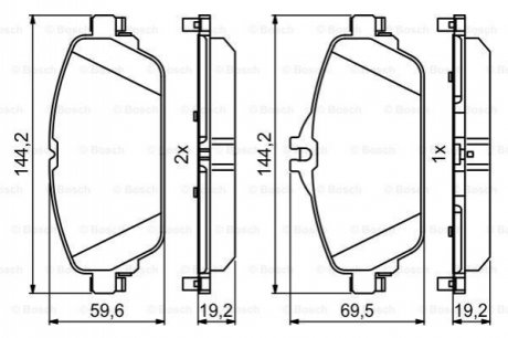 Гальмівні колодки, дискові BOSCH 0 986 494 951 (фото 1)