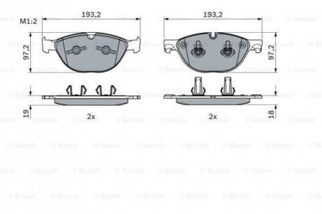 Гальмівні колодки дискові BOSCH 0986494955 (фото 1)