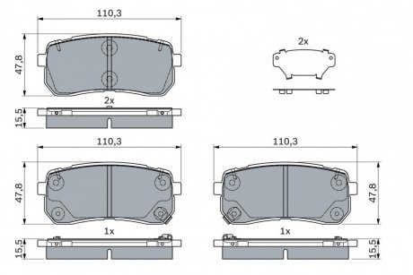 Гальмівні колодки, дискові BOSCH 0 986 494 971 (фото 1)