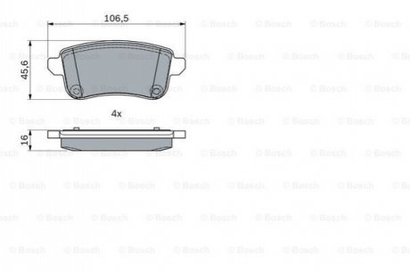 Гальмівні колодки, дискові BOSCH 0986494978 (фото 1)