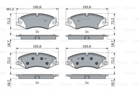 Гальмівні колодки, дискові BOSCH 0986494980 (фото 1)