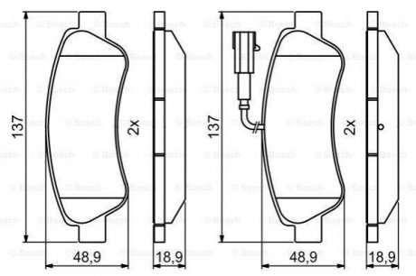 Гальмівні колодки, дискові BOSCH 0 986 494 994 (фото 1)