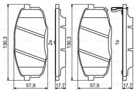 Гальмівні колодки, дискові BOSCH 0 986 494 995 (фото 1)