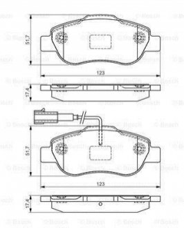 Торм. кол. пер., Fiat Panda / Punto / 500 / Citroen Nemo / Peugeot Bipper (2007>) BOSCH 0 986 495 097 (фото 1)