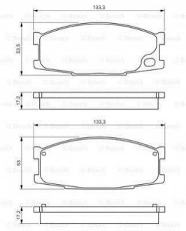 MITSUBISHI К-т гальмівних колодок передніх Canter BOSCH 0986495130 (фото 1)