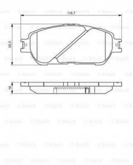 TOYOTA гальмівні колодки передн.Camry,Previa, Lexus ES 01- BOSCH 0986495160 (фото 1)