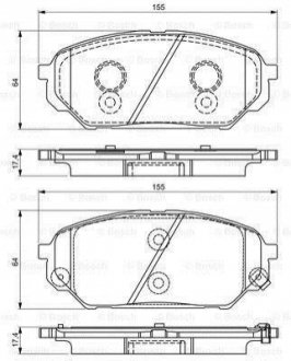 HYUNDAI колодки гальмівні передн.IX55 BOSCH 0986495310 (фото 1)