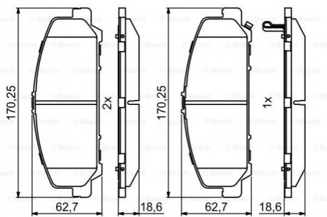 Колодки гальмівні дискові BOSCH 0986495375 (фото 1)