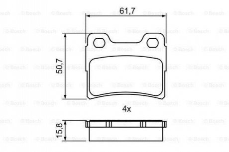 FORD колодки гальмівні задние ESCORT 90- BOSCH 0986495386 (фото 1)