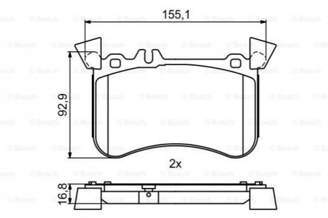 Колодки гальмівні дискові BOSCH 0986495398 (фото 1)