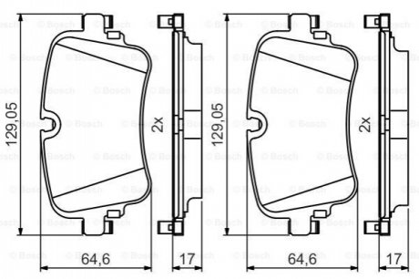 Колодки тормозные задние BOSCH 0 986 495 426 (фото 1)