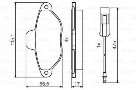 Колодки гальмівні (передні) Fiat Panda 03-/Punto 93-12 BOSCH 0986495475 (фото 1)