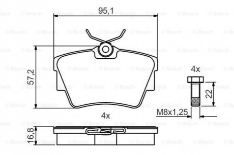 ДИСКОВI КОЛОДКИ ЗАДНI PREMIUM2\ BOSCH 0 986 495 487 (фото 1)