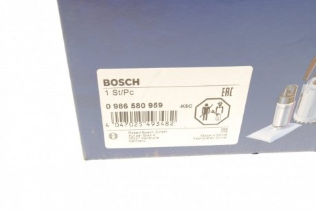 Електробензонасос CITROEN C4, C5, 1.4-1.8/PEUGEOT 307 (вир-во) BOSCH 0 986 580 959 (фото 1)