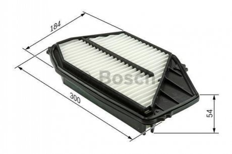 S3970 фільтр повітряний HONDA Accord 2,0/2,2 93-98, Shuttle 2,2/2,3 94-01 (184*54*300) BOSCH 1457433970 (фото 1)