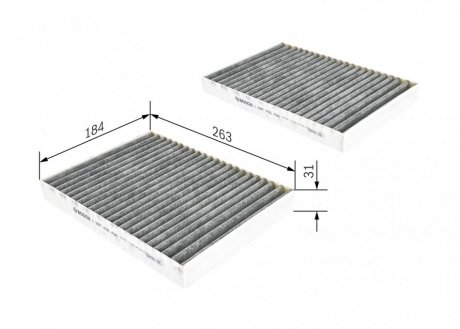 Фильтр салона MB угольный (2шт.) BOSCH 1 987 432 438 (фото 1)