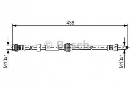 Шланг гальмівний передній FORD Focus II, C-Max 04- BOSCH 1987476181 (фото 1)