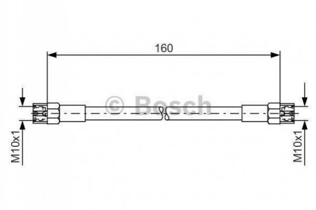 VW шланг гальмівний задній T4 91- BOSCH 1987476220 (фото 1)