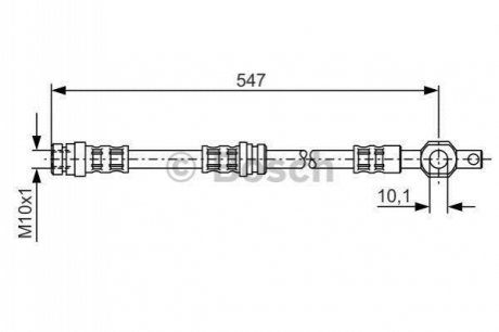 MAZDA шланг гальмівний передн. 626 -91 BOSCH 1987476542 (фото 1)
