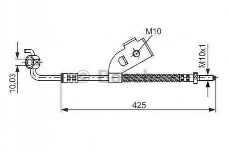 FORD шланг гальмівний передн. лів. Escort/Orion 90- BOSCH 1987476568 (фото 1)