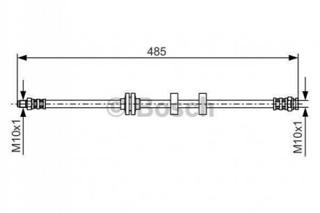 FIAT гальм.шланг передн.Albea,Palio 96- BOSCH 1987476860 (фото 1)