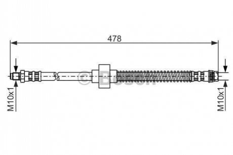 ШЛАНГ ГАЛЬМ. ПЕРЕДНІЙ 1 987 476 868 BOSCH 1987476868 (фото 1)