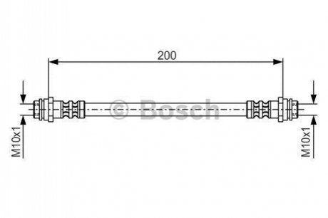 AUDI гальмівний шланг задн. А2 00- BOSCH 1987476946 (фото 1)