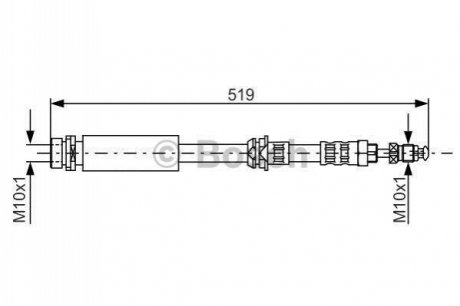 FORD шланг гальмівний передн. Fiesta 01- BOSCH 1987476993 (фото 1)