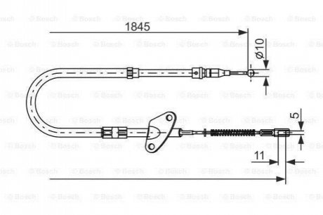 DB трос ручн.гальма лів.207-310 86-(нов.тип)1862мм BOSCH 1987477119 (фото 1)