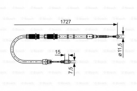 AUDI трос ручного гальма A4 QUATRO 00- 1722 1555 BOSCH 1987477259 (фото 1)