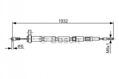 Трос ручного гальма BOSCH 1987477346 (фото 1)