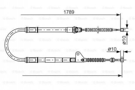 TOYOTA трос ручного гальма AVENSIS 98- прав. BOSCH 1987477540 (фото 1)
