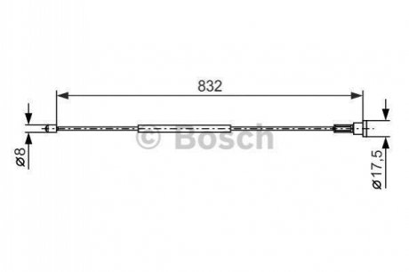 Трос ручного гальма BOSCH 1987477661 (фото 1)