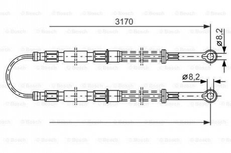 Трос ручного гальма BOSCH 1987477792 (фото 1)