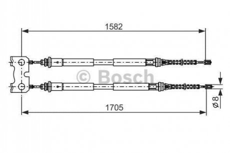 FORD трос ручного гальма Escort/Orion 95- BOSCH 1987477834 (фото 1)