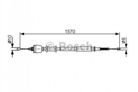 Трос ручного гальма BOSCH 1987477885 (фото 1)