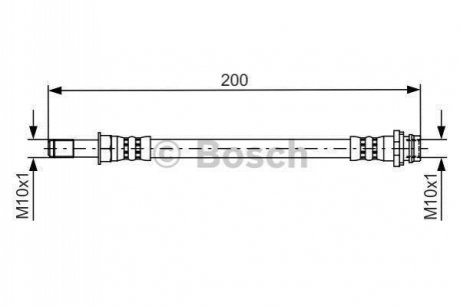 Шланг гальм. задній FORD Mondeo -14 BOSCH 1987481443 (фото 1)