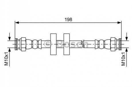CITROEN шланг гальм. задн. Nemo 08- BOSCH 1987481581 (фото 1)