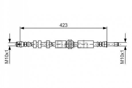 Шланг гальмівний задн. AUDI A6 -18 BOSCH 1987481601 (фото 1)