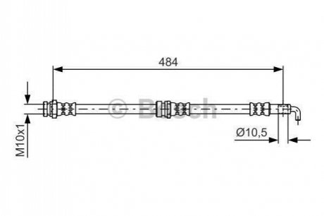FORD шланг гальмівний передн. RANGER 05- BOSCH 1987481602 (фото 1)