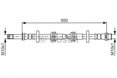 VW шланг гальмівний передній Audi A6/7 10- BOSCH 1987481690 (фото 1)