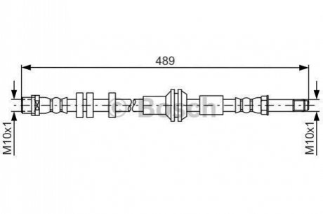 Гальмівний шланг задн. A6, A7 10- BOSCH 1987481691 (фото 1)