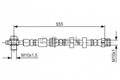 Шланг гальм. передн. VW POLO 14- BOSCH 1987481694 (фото 1)