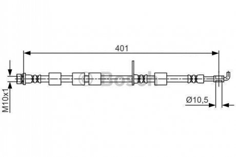 ШЛАНГ ГАЛЬМ. ПЕРЕДНІЙ ЛIВ BOSCH 1 987 481 701 (фото 1)