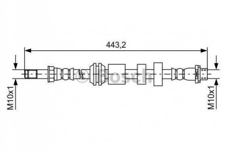 Шланг гальм. передн. VOLVO V40 -19 BOSCH 1987481740 (фото 1)