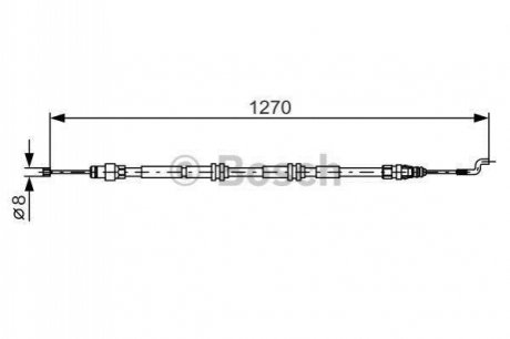 VW трос ручн.гальма T5 2.5TDI 03- BOSCH 1987482014 (фото 1)