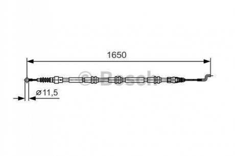 Трос ручника (задний) VW T5 04-09 (1650/1285mm) BOSCH 1 987 482 016 (фото 1)