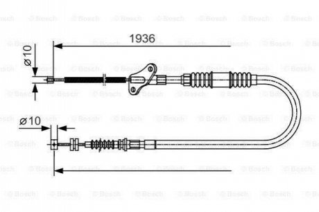 OPEL трос ручного гальма Frontera 92- BOSCH 1987482110 (фото 1)