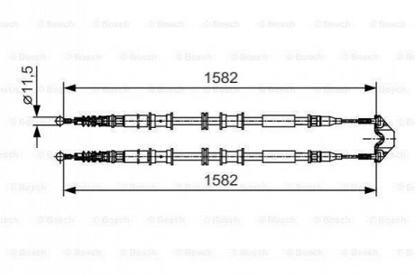 OPEL трос ручного гальма (диск)Corsa C Combo BOSCH 1987482138 (фото 1)