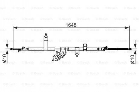 TOYOTA трос ручного гальма YARIS / VIOS седан 1.3 06- BOSCH 1987482442 (фото 1)